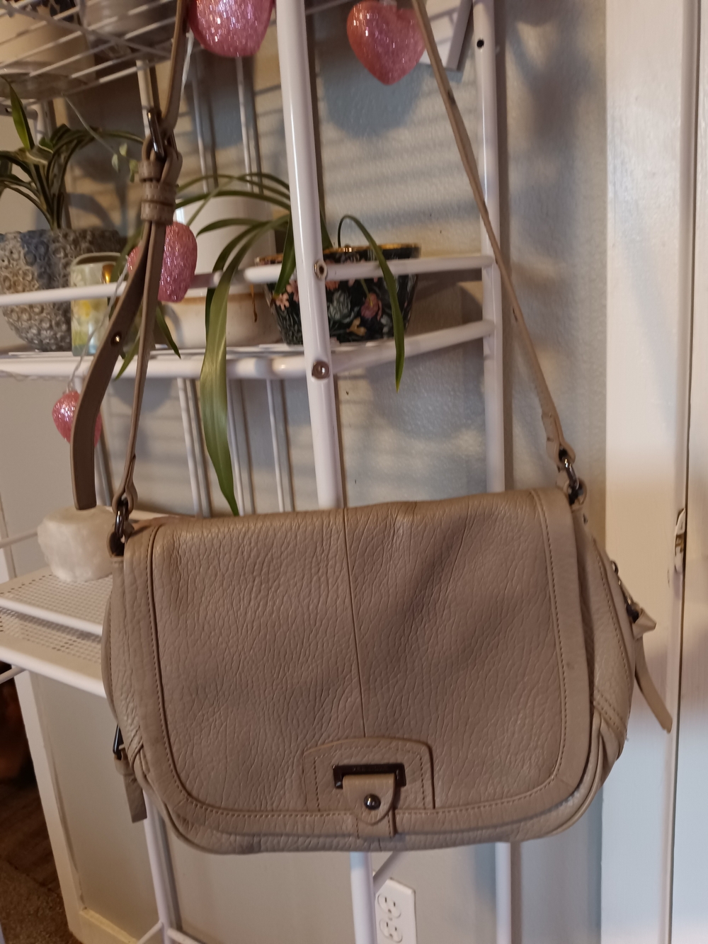 Perlina Taupe Shoulder Crossbody Bag